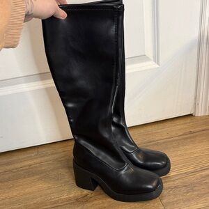 Wild Fable Black Knee-High Platform Boots Size 6 Chunky 3” Heel New Without Tags
